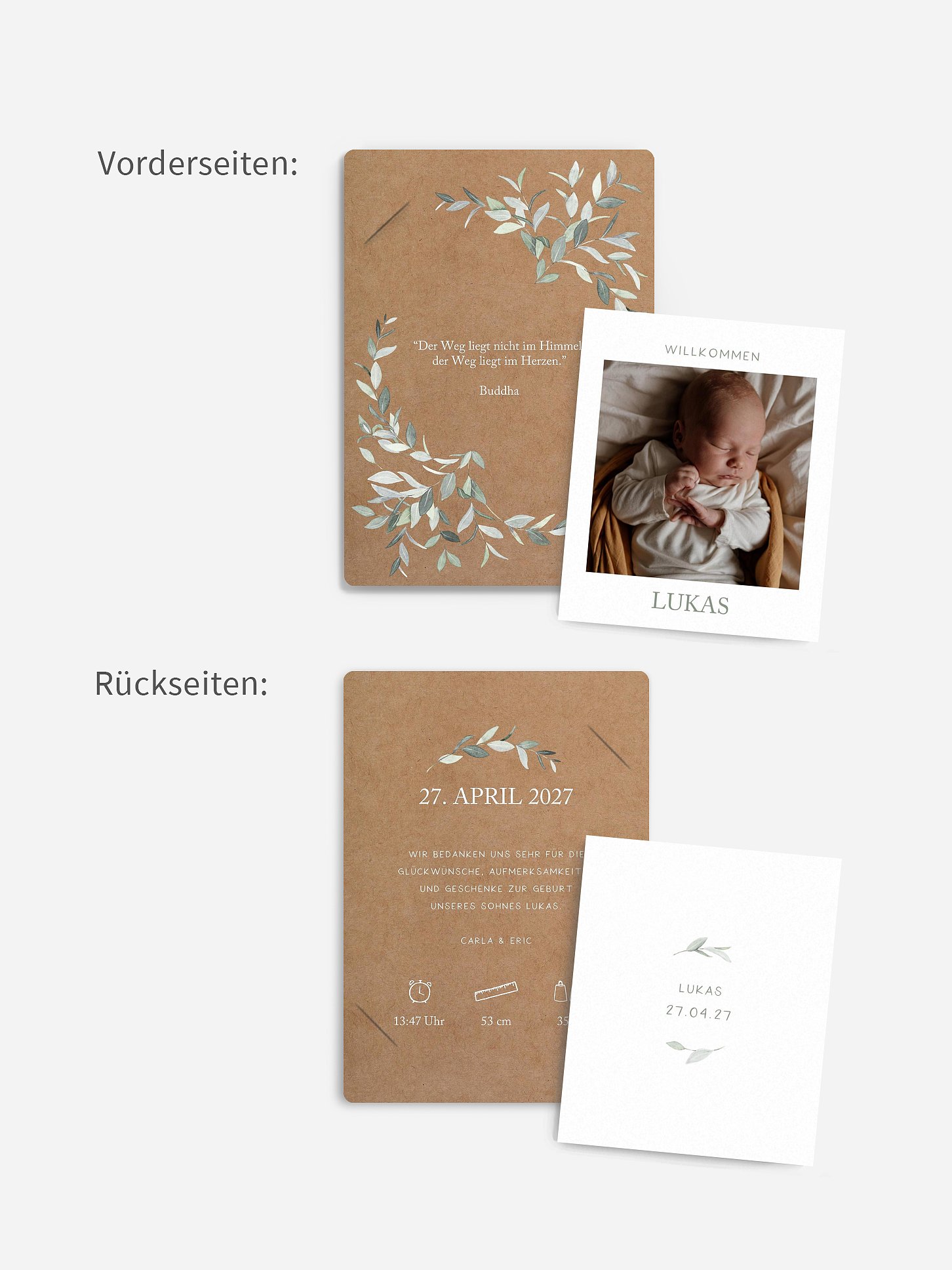 Geburtskarte Blättertraum