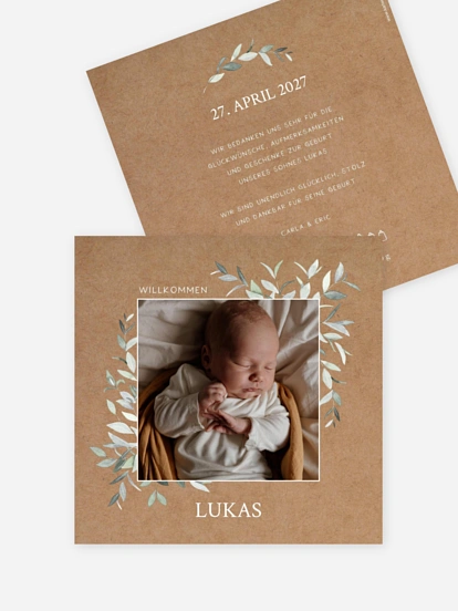 Geburtskarte Blättertraum