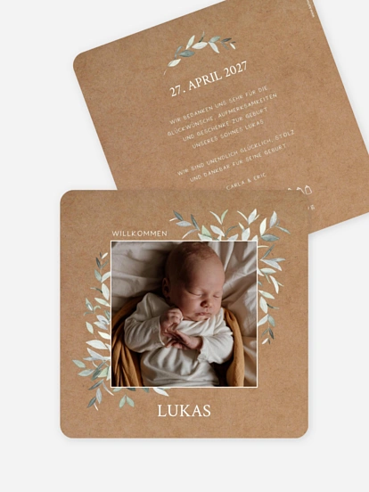 Geburtskarte Blättertraum