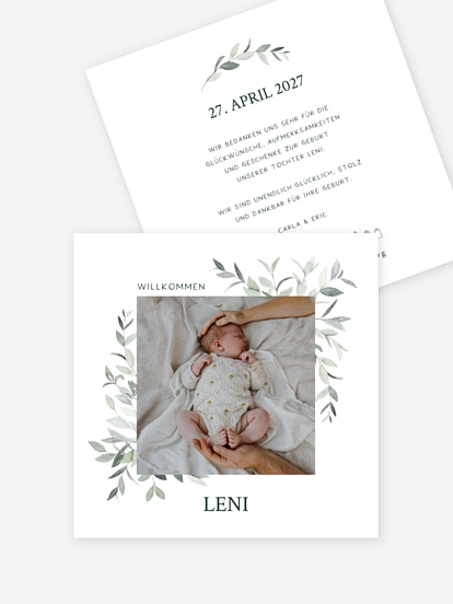 Geburtskarte Blättertraum