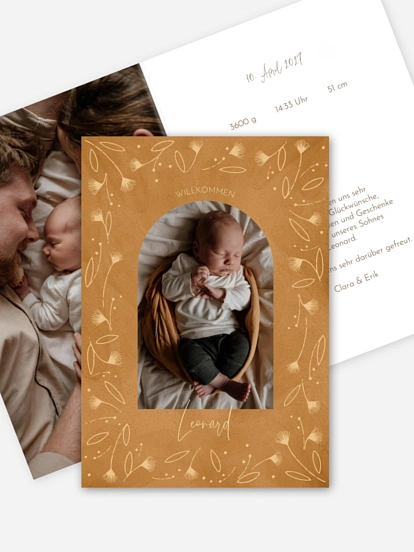 Geburtskarte Elegant Frame