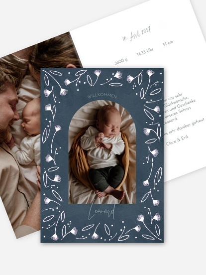 Geburtskarte Elegant Frame