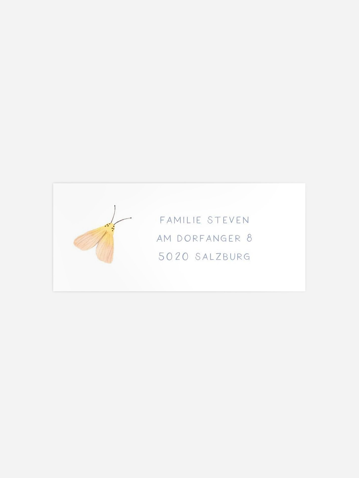 Absenderaufkleber Geburt Butterfly Wreath