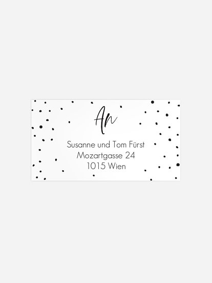 Empfängeraufkleber Geburt Pünktchenmuster