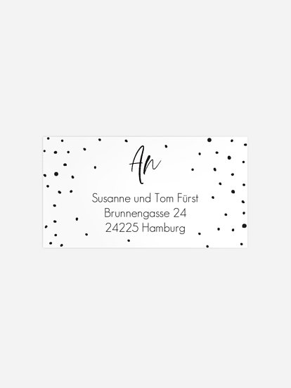 Empfängeraufkleber Geburt Pünktchenmuster