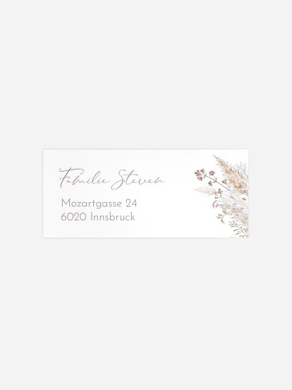 Absenderaufkleber Geburt Filigrane Blumen