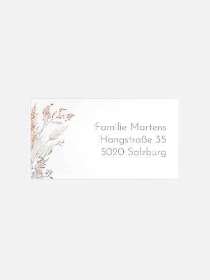 Empfängeraufkleber Geburt Filigrane Blumen