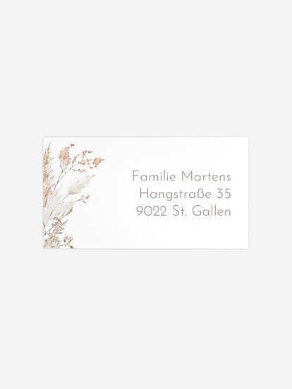 Empfängeraufkleber Geburt Filigrane Blumen