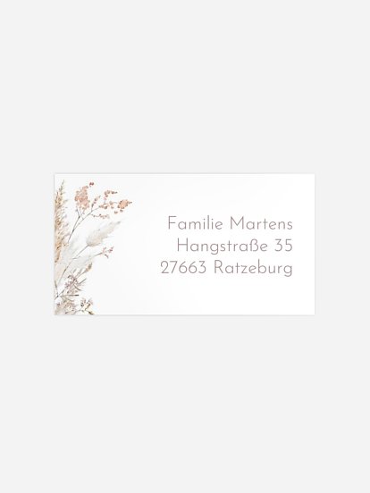 Empfängeraufkleber Geburt Filigrane Blumen