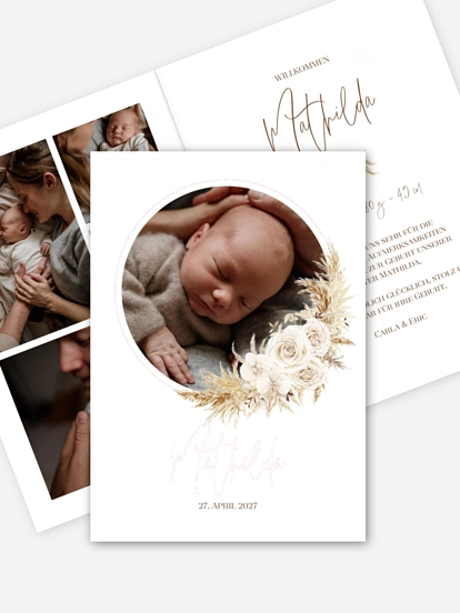 Geburtskarte Boho Flowers