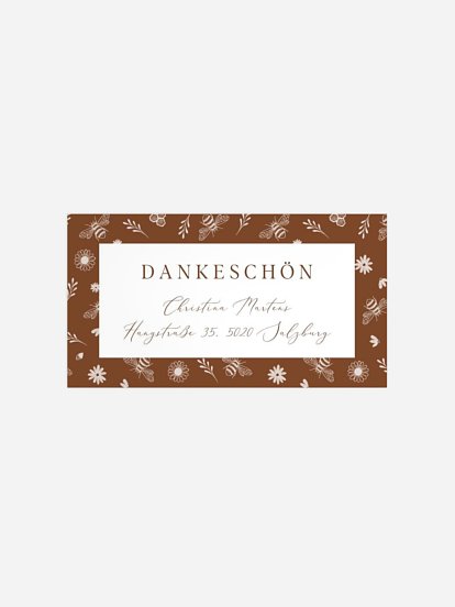 Empfängeraufkleber Geburt Beefarm