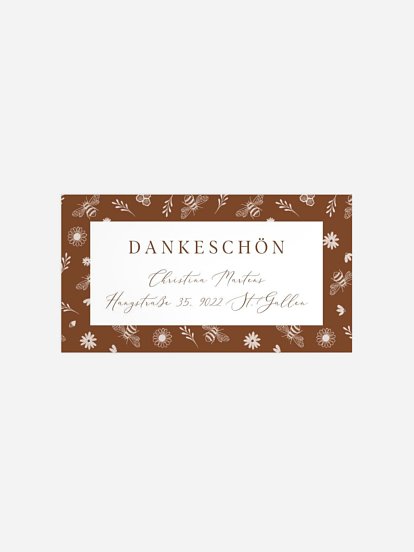 Empfängeraufkleber Geburt Beefarm