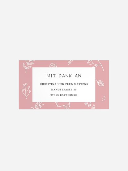 Empfängeraufkleber Geburt Birds And Blooms