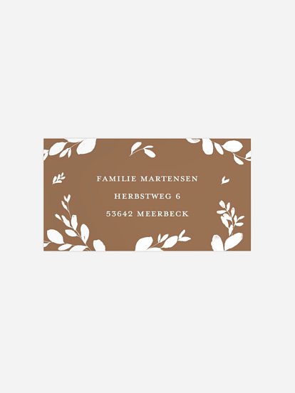 Empfängeraufkleber Geburt Lovely Leaves