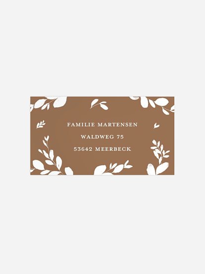 Empfängeraufkleber Geburt Lovely Leaves