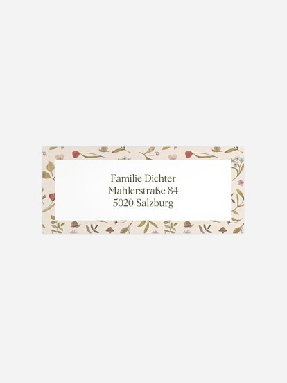 Absenderaufkleber Geburt Kleine Wiese