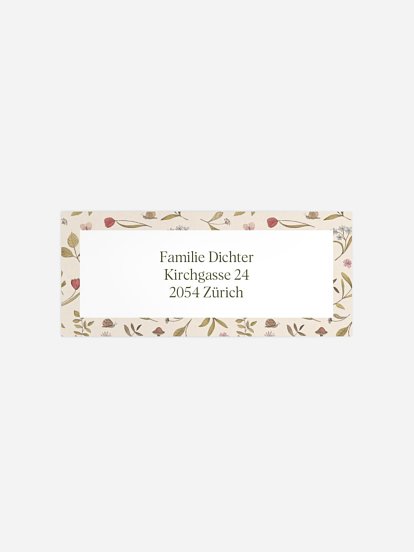 Absenderaufkleber Geburt Kleine Wiese