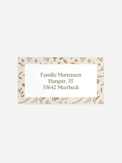 Empfängeraufkleber Geburt Kleine Wiese