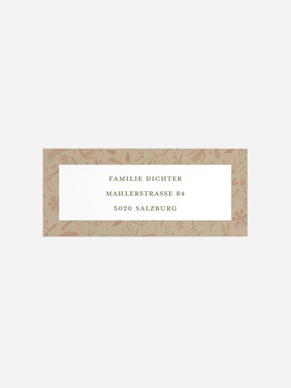 Absenderaufkleber Geburt Baby Leaves