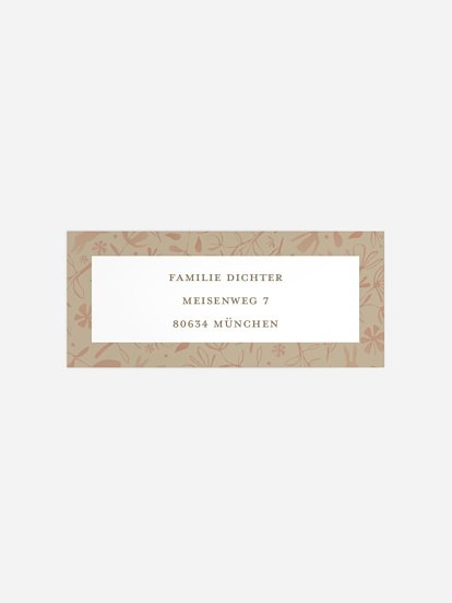 Absenderaufkleber Geburt Baby Leaves