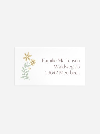 Empfängeraufkleber Geburt Bloomy Dream