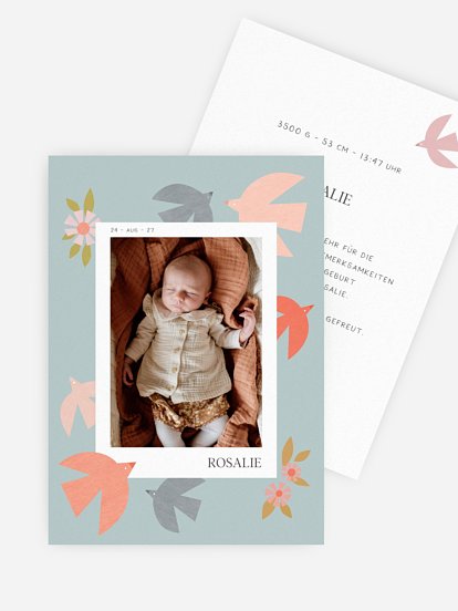 Geburtskarte Jahreszeitenflug