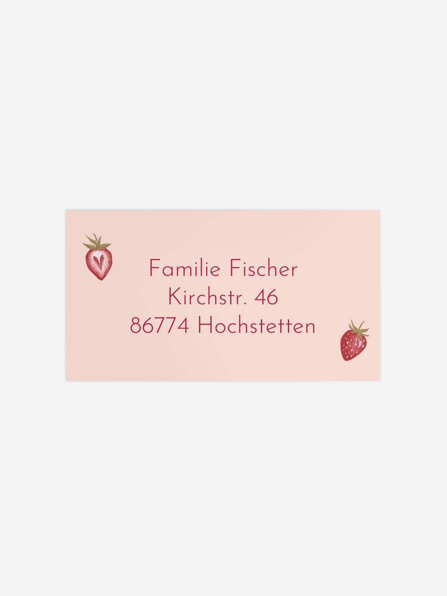 Empfängeraufkleber Geburt Strawberry