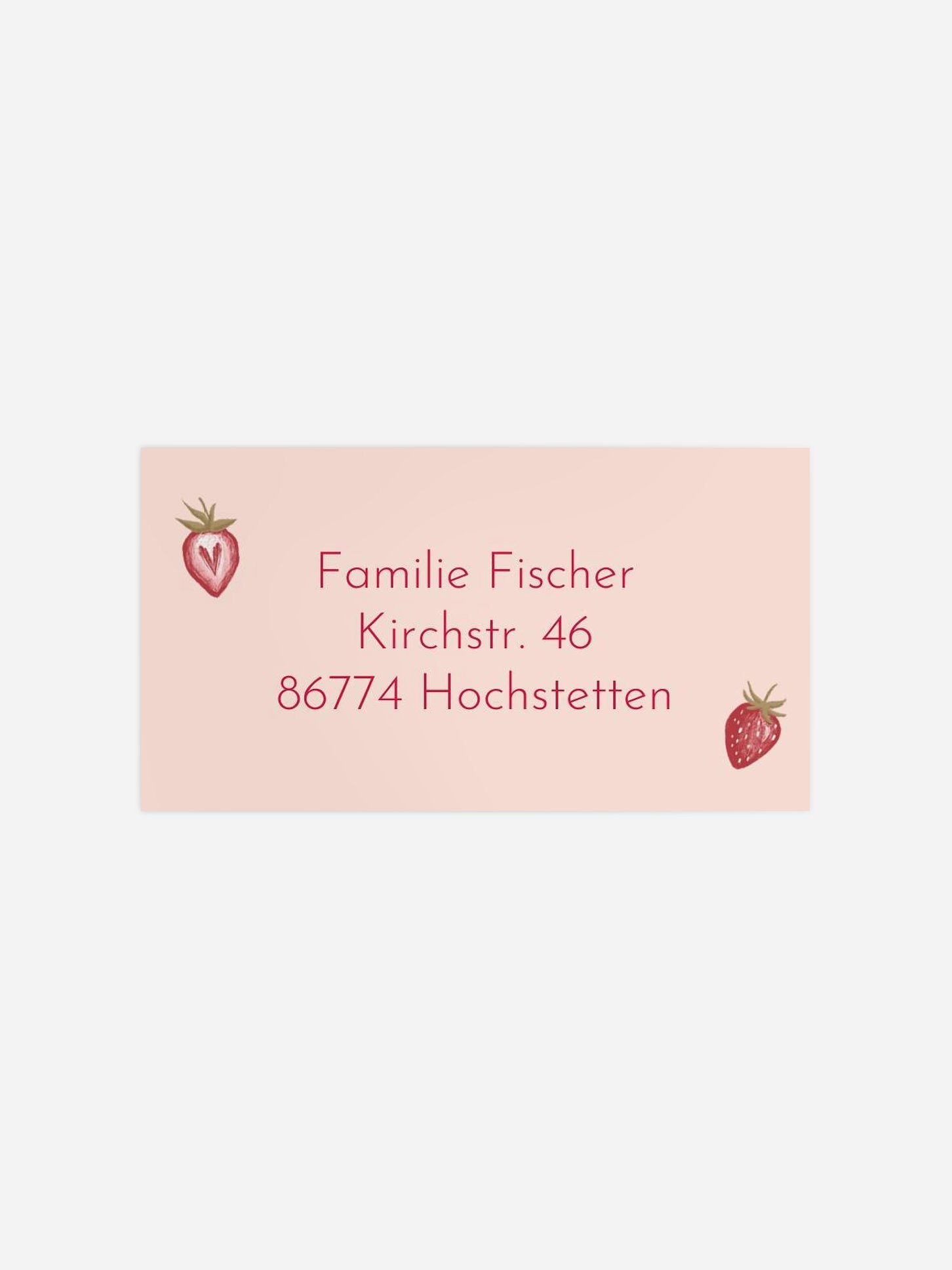 Empfängeraufkleber Geburt Strawberry
