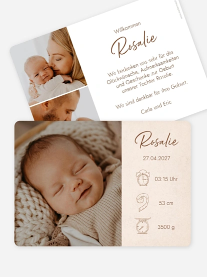 Geburtskarte Sanftes Glück