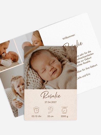 Geburtskarte Sanftes Glück