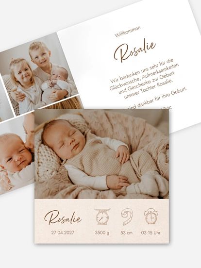 Geburtskarte Sanftes Glück