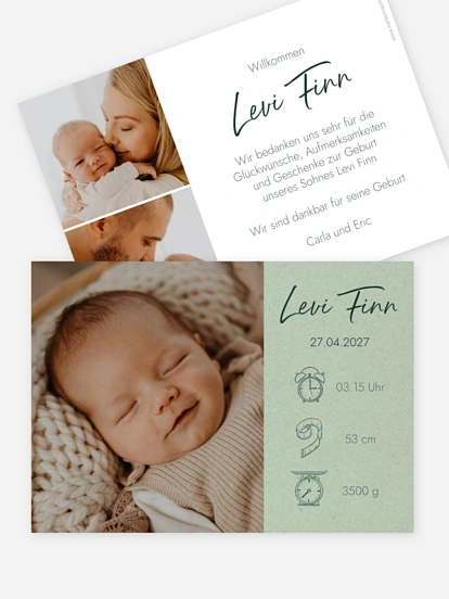 Geburtskarte Sanftes Glück