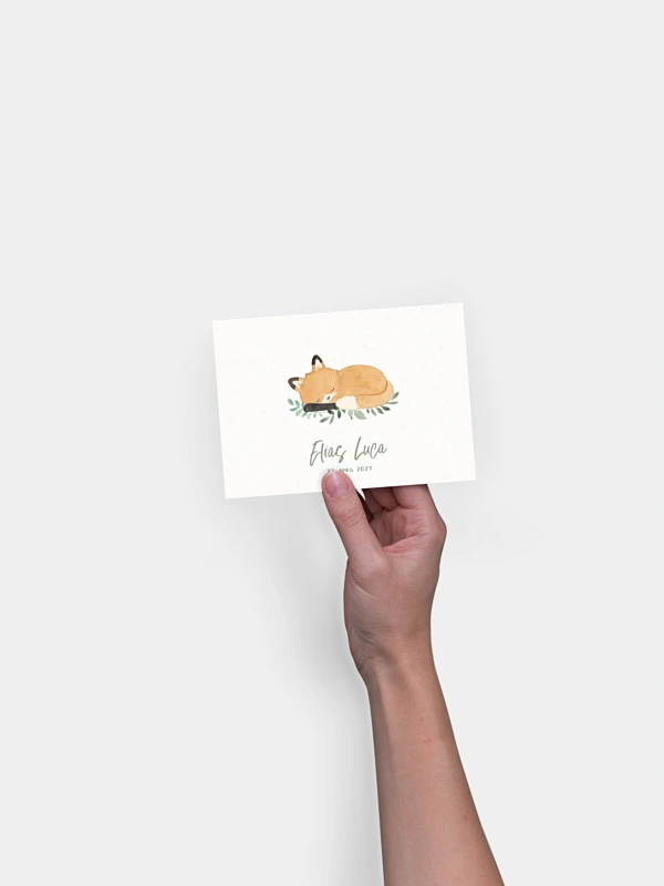 Geburtskarte Babyfuchs