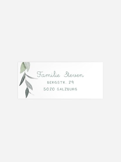 Absenderaufkleber Geburt Greenery Baby