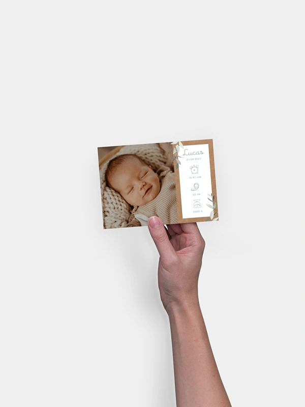 Geburtskarte Greenery Baby