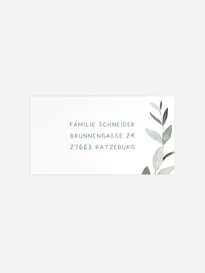 Empfängeraufkleber Geburt Greenery Baby