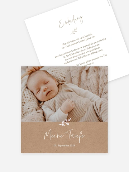 Taufeinladung Golden Child