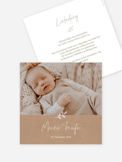 Taufeinladung Golden Child