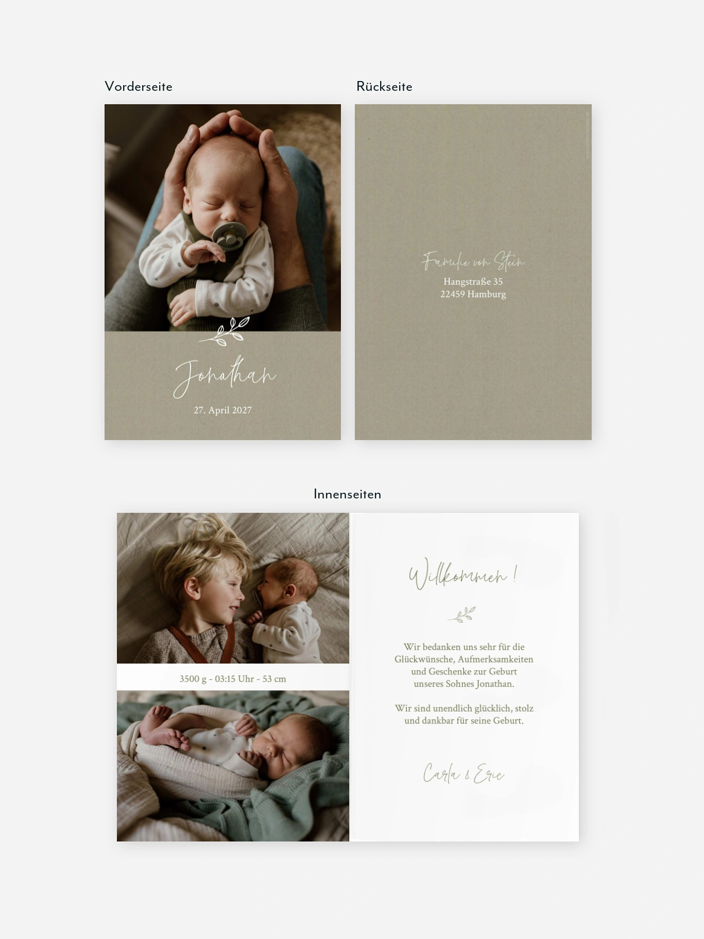 Geburtskarte Golden Child