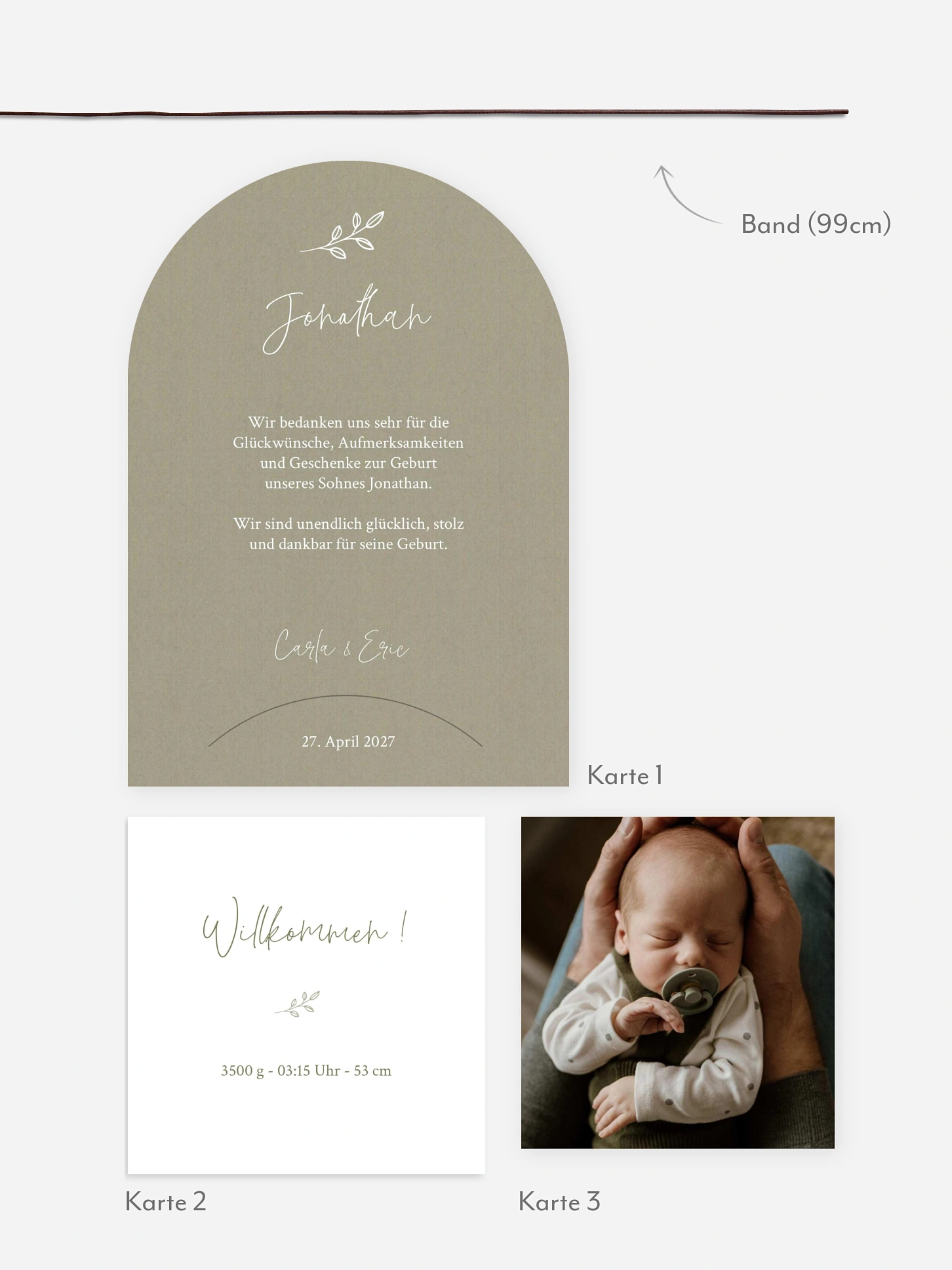 Geburtskarte Golden Child