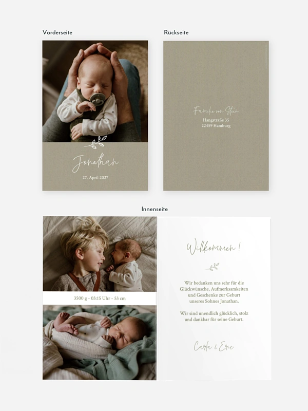 Geburtskarte Golden Child