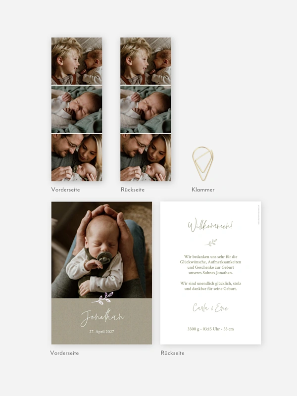 Geburtskarte Golden Child