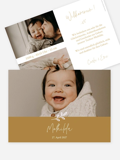 Geburtskarte Golden Child