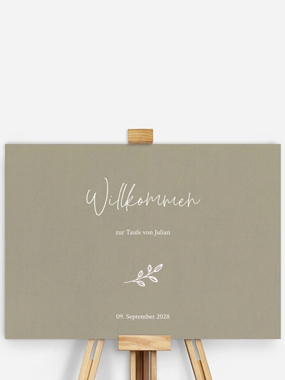 Willkommensschild Taufe Golden Child