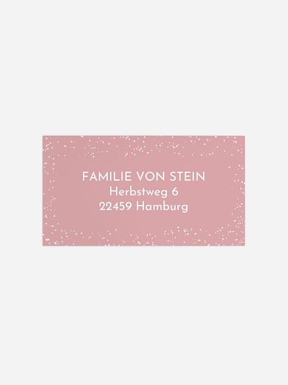 Empfängeraufkleber Geburt Glitzerregen