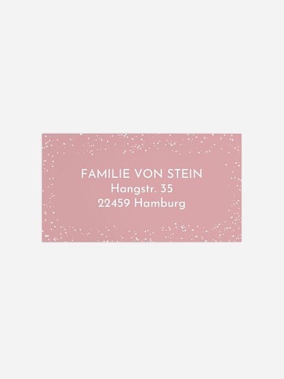 Empfängeraufkleber Geburt Glitzerregen