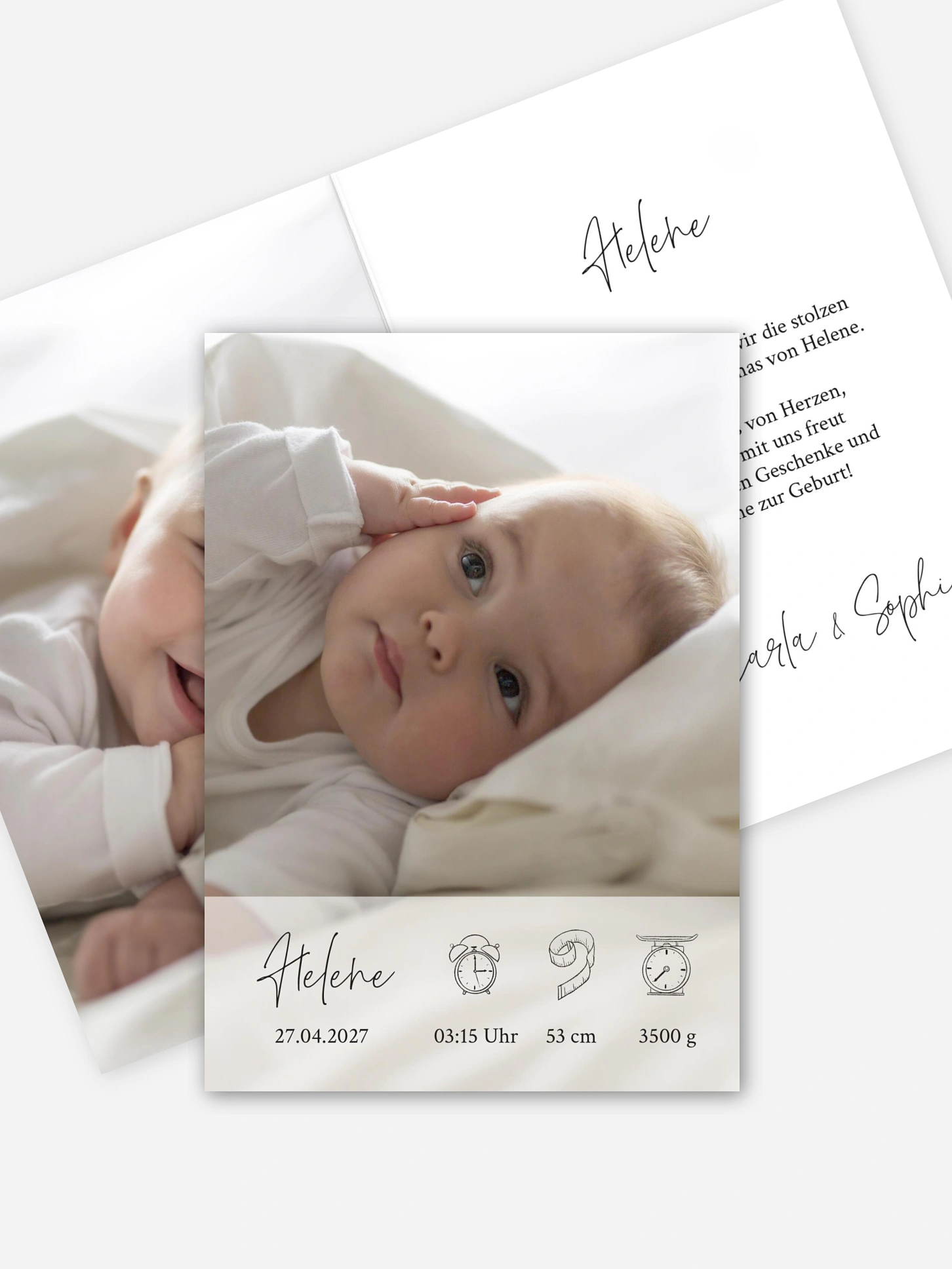Geburtskarte Süße Piktogramme