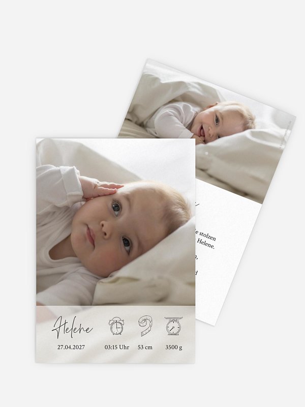 Geburtskarte Süße Piktogramme