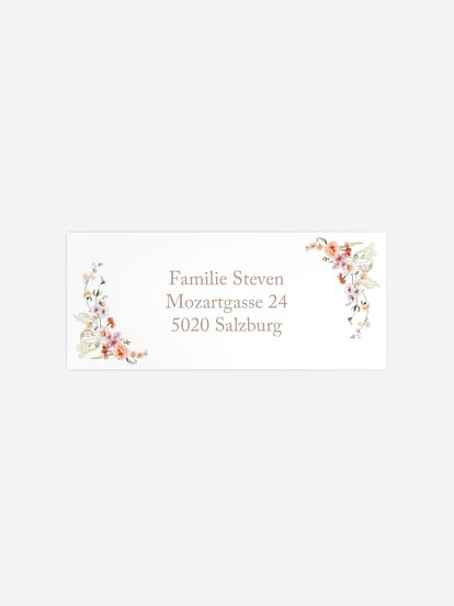 Absenderaufkleber Geburt Wild Blossoms