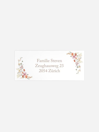 Absenderaufkleber Geburt Wild Blossoms